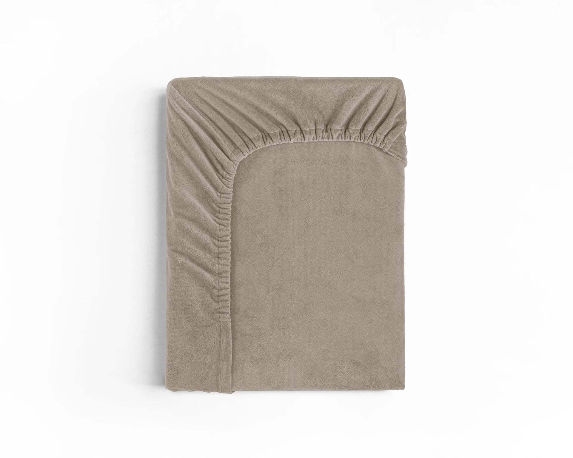 Velvet hoeslaken Taupe/Grijs