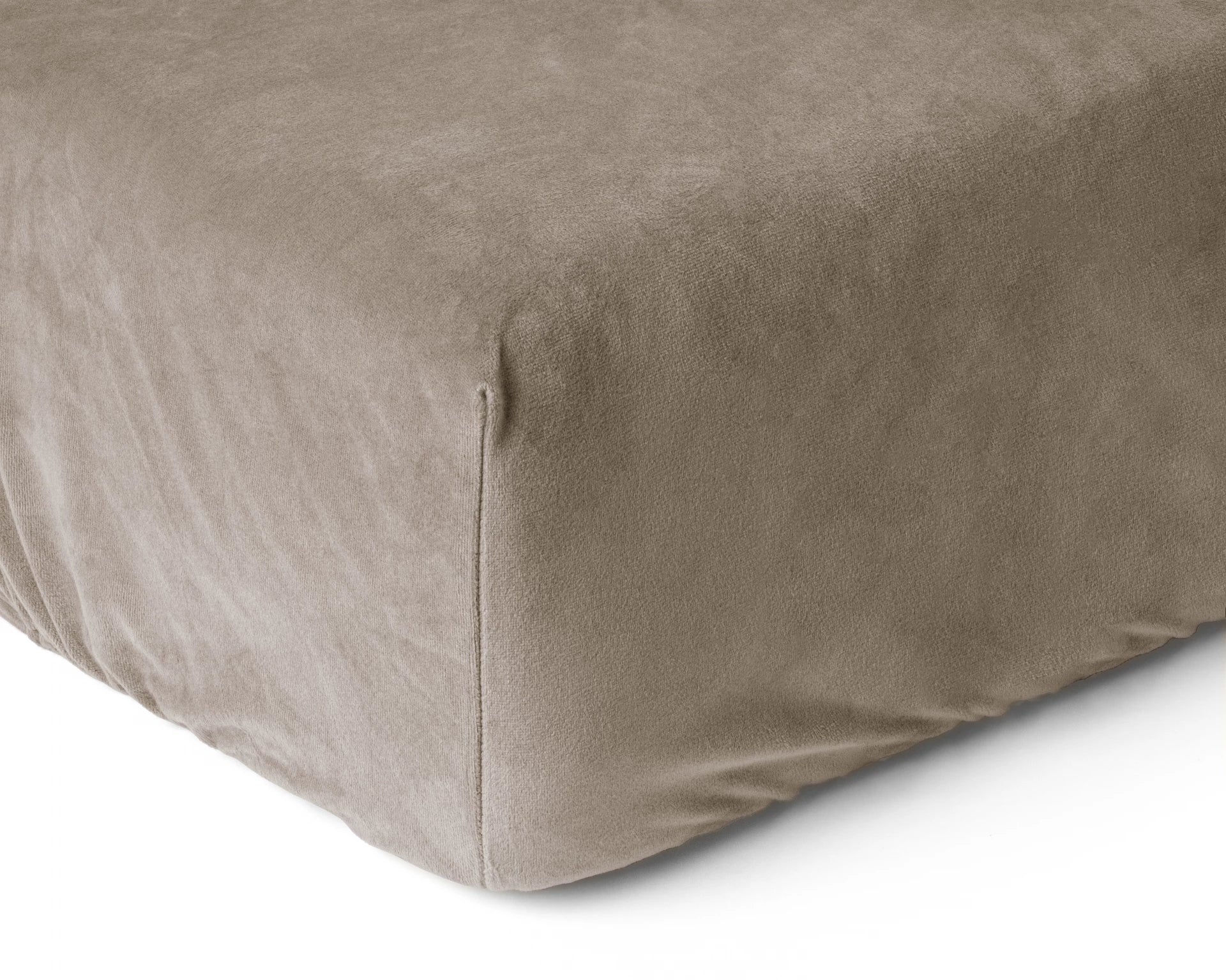 Velvet hoeslaken Taupe/Grijs