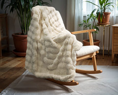Plaid - Pom Rabbit Fur Beige