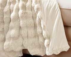 Plaid - Pom Rabbit Fur Beige