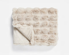 Plaid - Pom Rabbit Fur Sand