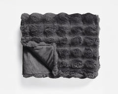 Plaid - Pom Rabbit Fur Anthrazit