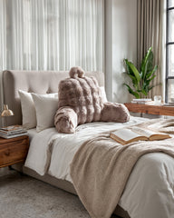 Rückenstützkissen mit Pompons – Taupe