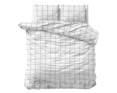 Satin-Bettwäsche – Deep check White