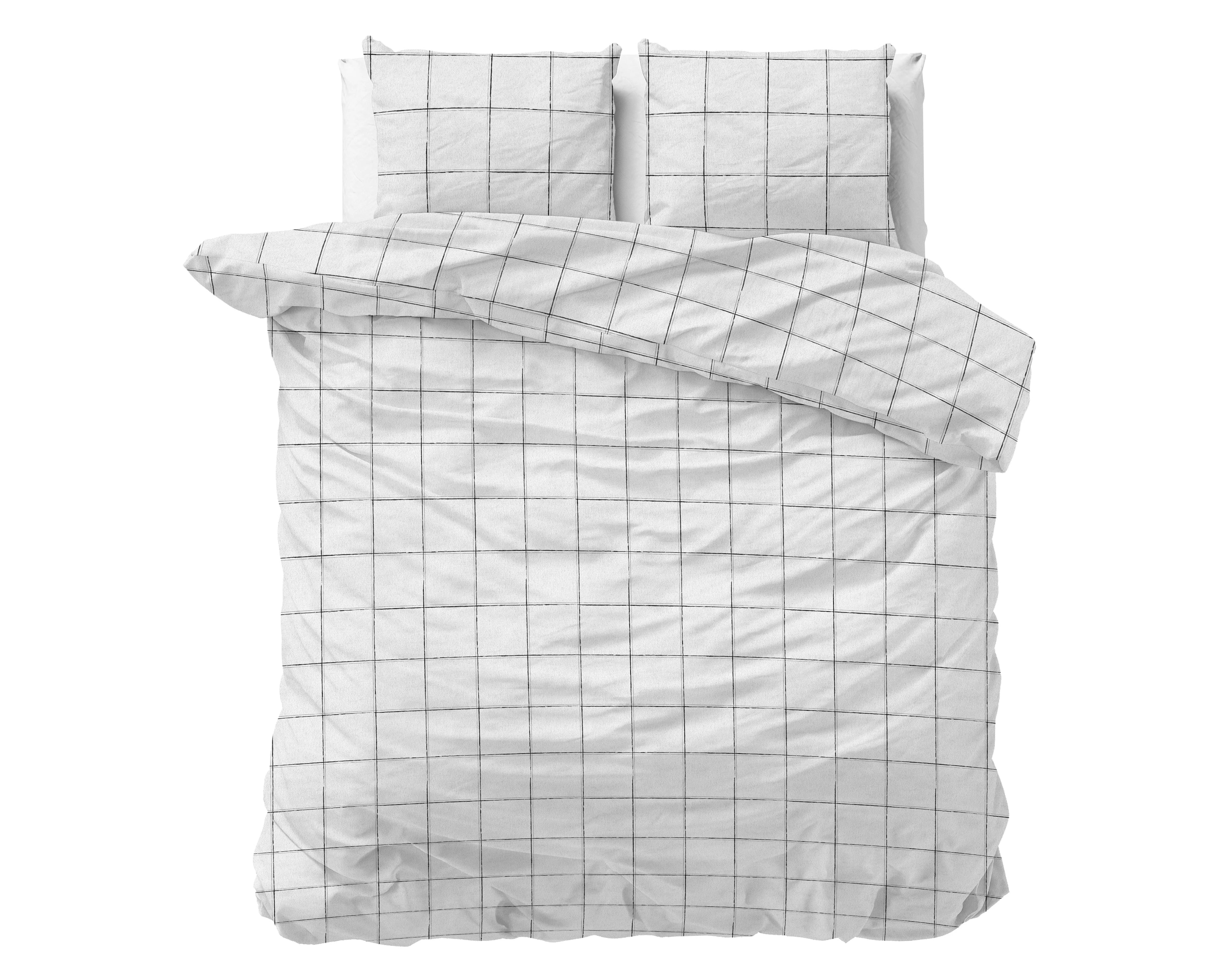 Flanel Tief Kariert Wit 200 x 200/220