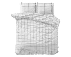 Flanel Tief Kariert Wit 200 x 200/220