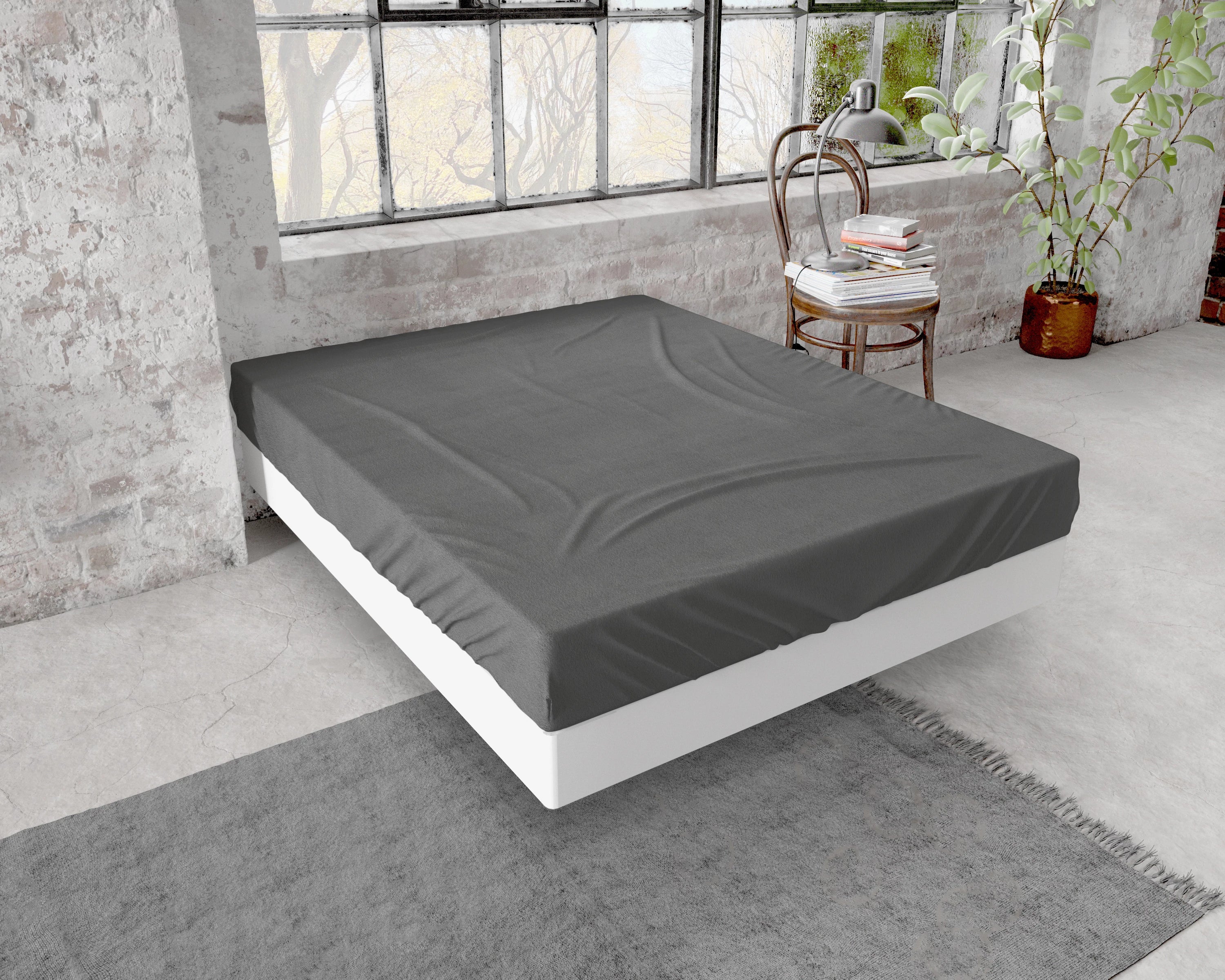 Flanel Premium Bettlaken Antraciet