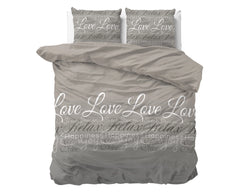 Flanel Liebe und Entspannung Taupe 200 x 200/220