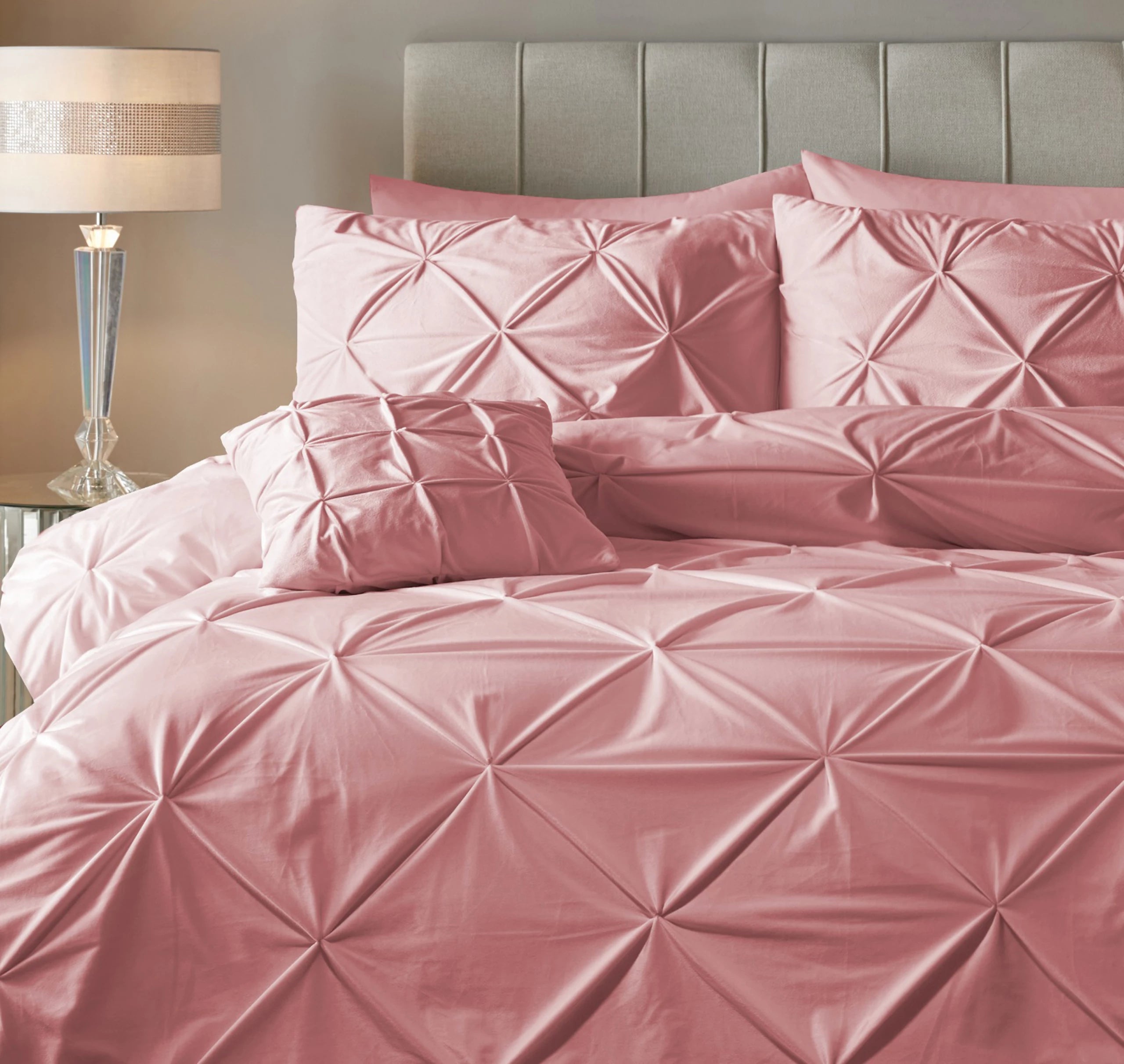 Samt-Bettwäsche - Pintuck Rosa
