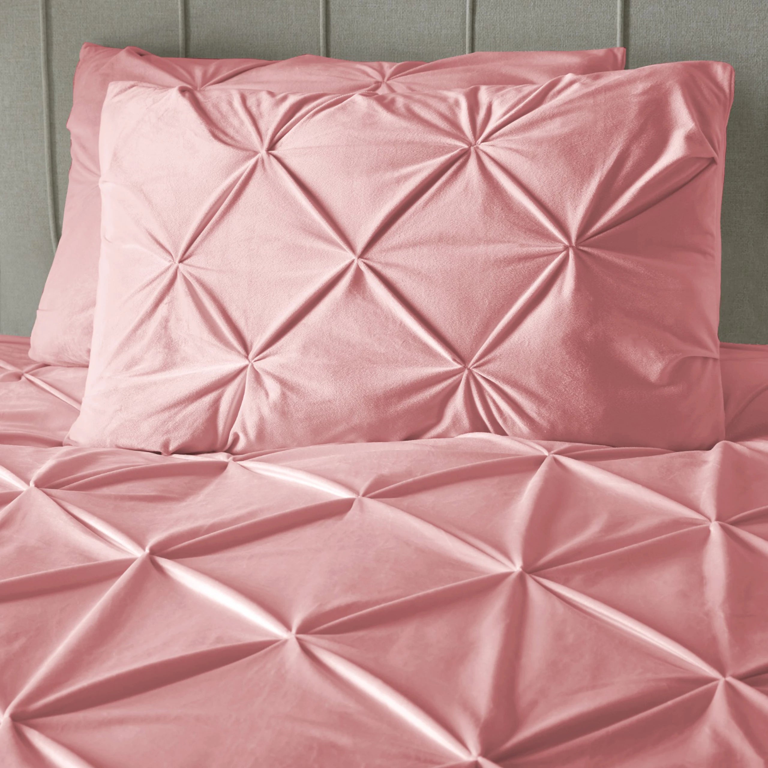 Samt-Bettwäsche - Pintuck Rosa