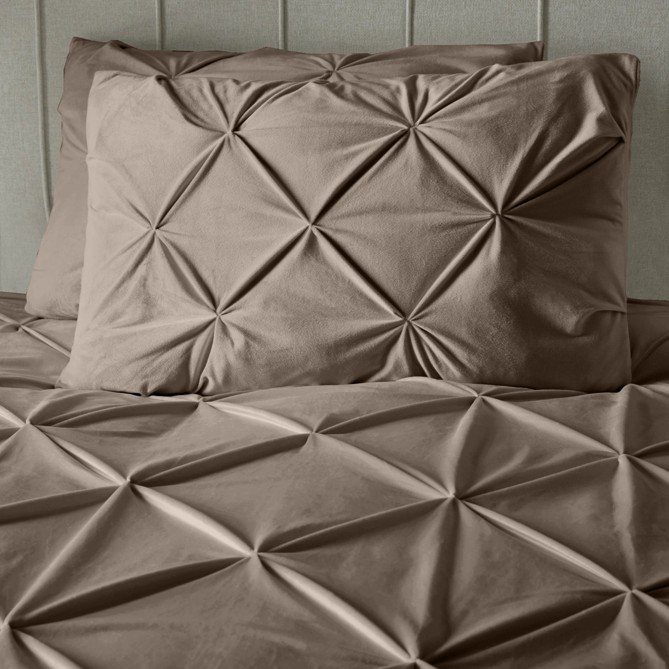 Samt-Bettwäsche - Pintuck Taupe