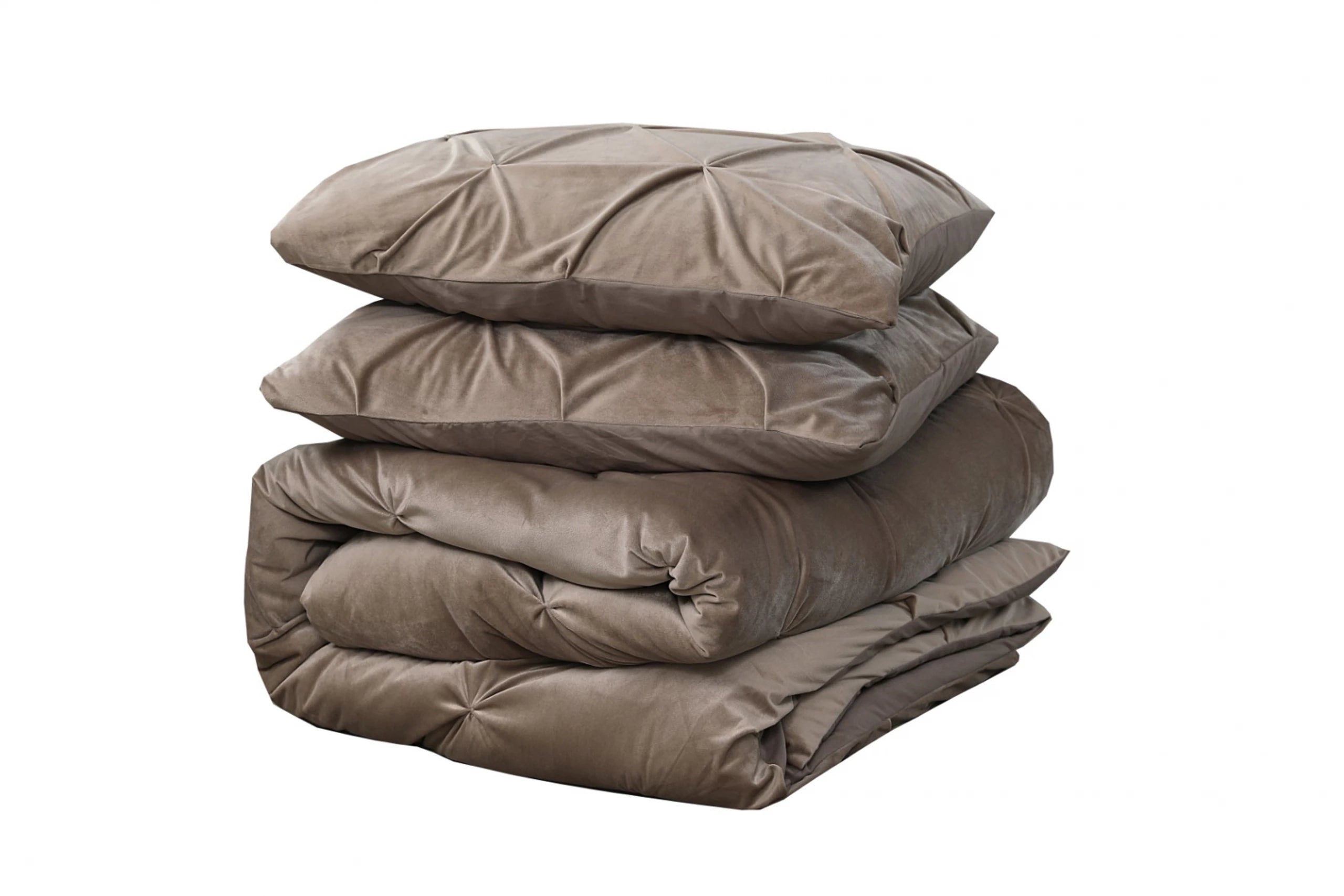 Samt-Bettwäsche - Pintuck Taupe