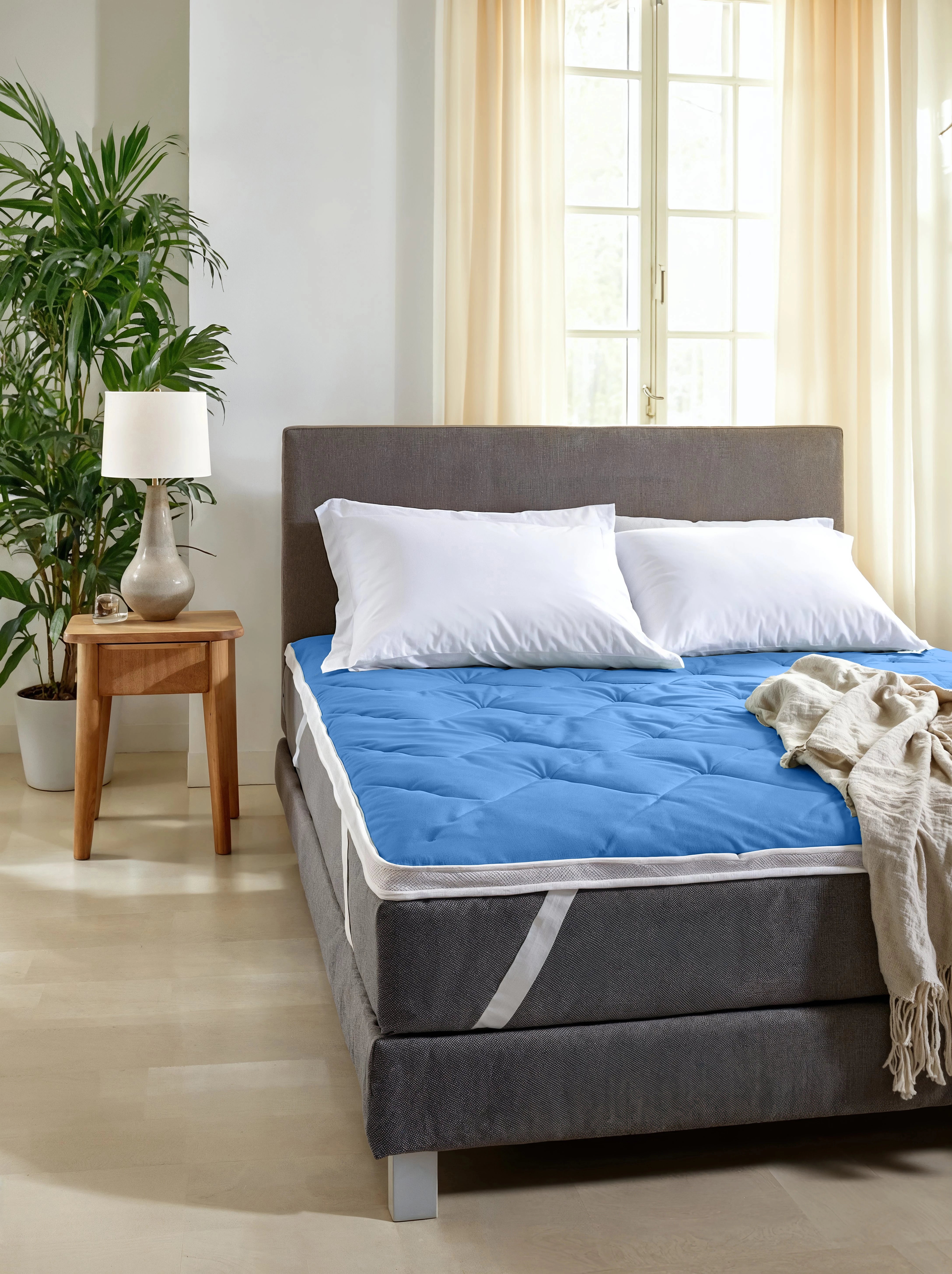 Blaue Zelle Kühlende Topper Weiß