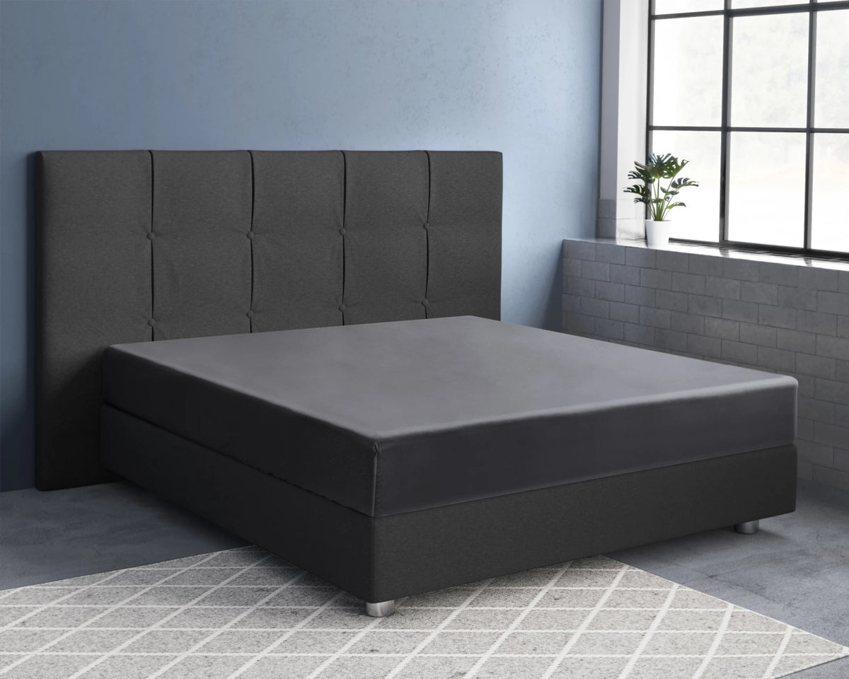 Baumwolle-Satin-Spannbettlaken Anthrazit