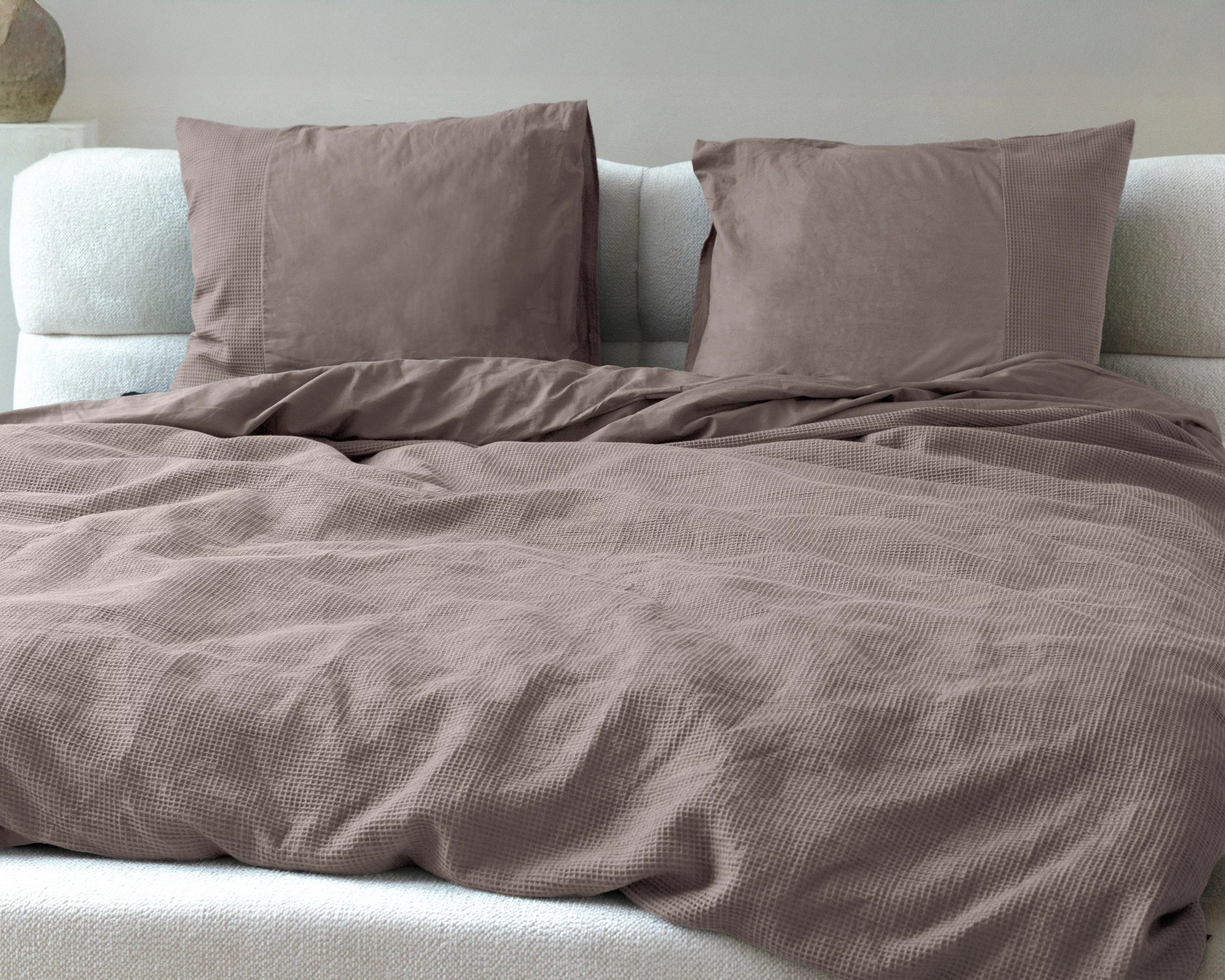 Hotelqualität-Bettwäsche – Wafel Taupe