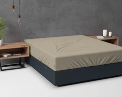 Flanell-Spannbettlaken - Taupe