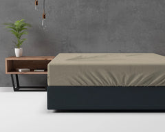 Flanell-Spannbettlaken - Taupe