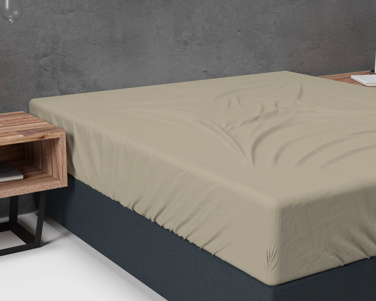 Flanell-Spannbettlaken - Taupe