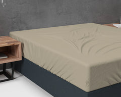 Flanell-Spannbettlaken - Taupe
